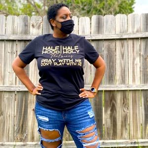 1/2 Hood, 1/2 Holy Tee